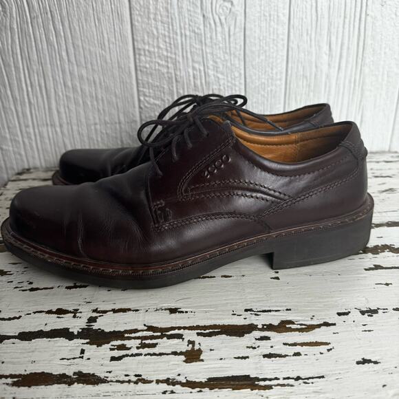 ECCO Men\'s Oxfords Round Toe Dark Brown Dress Shoes 33154 Career Business Sz 42 main image 10